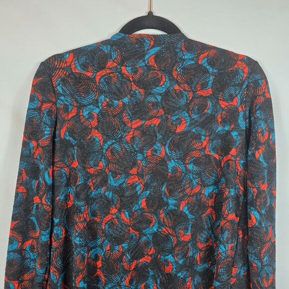Lularoe Sarah Cardigan Women's Size Small Black, Turquoise Orange Geo Print NEW - Picture 11 of 14